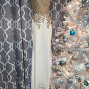 Elegant Gold and White dress